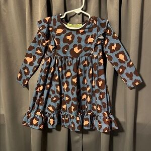 Stylish Leopard Print Kids Casual Dress